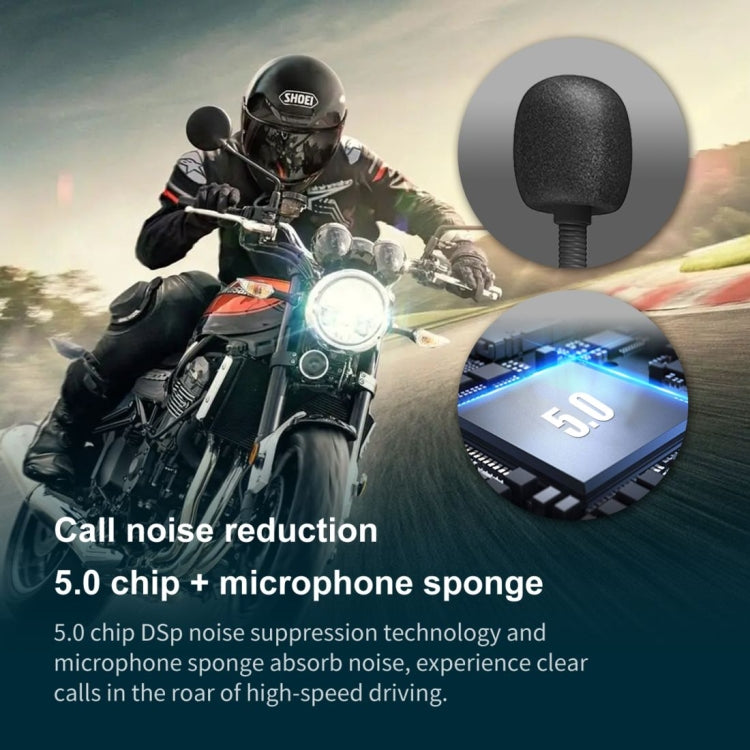 Dier DK11 800m Helmet Wireless Bluetooth Headset 5.0 Waterproof Double Motorcycle Call headset - Consumer Electronics by buy2fix | Online Shopping UK | buy2fix