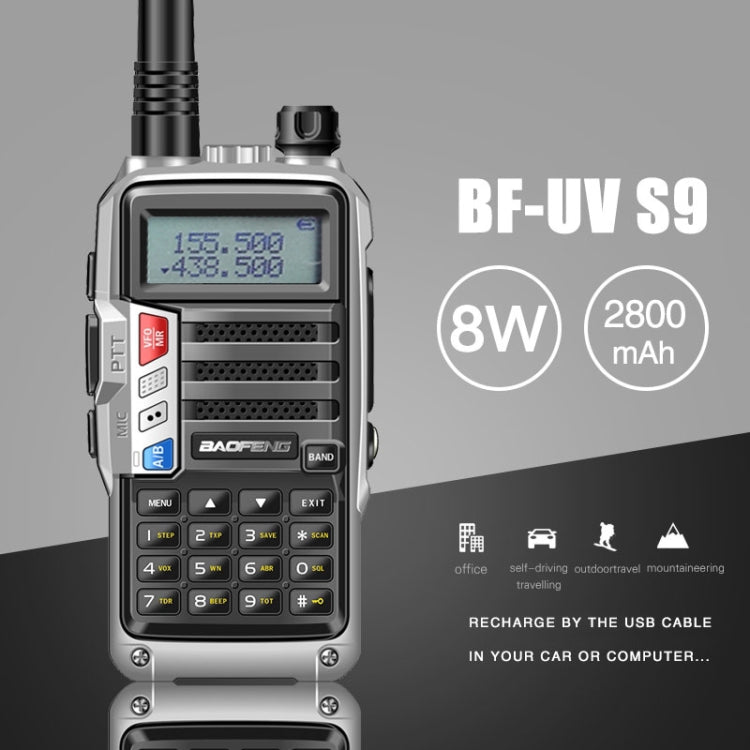 Baofeng BF-UV5R Plus S9 FM Interphone Handheld Walkie Talkie, EU Plug(Black) - Consumer Electronics by BAOFENG | Online Shopping UK | buy2fix