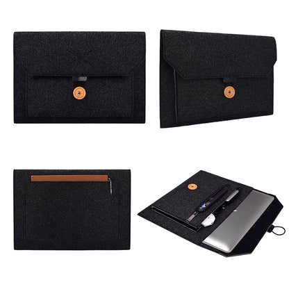 ND06 Multi-purpose Felt Button Laptop Inner Bag for 12.5 inch Laptop(Black) - Other by buy2fix | Online Shopping UK | buy2fix