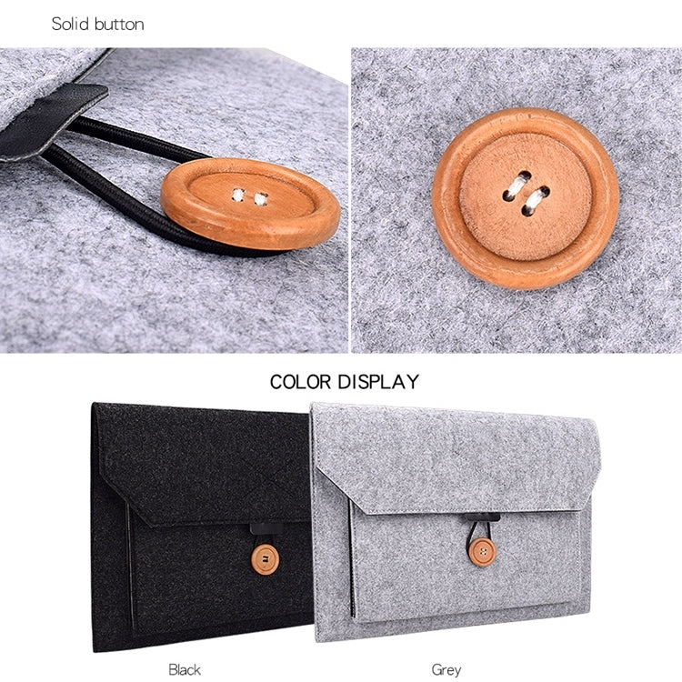 ND06 Multi-purpose Felt Button Laptop Inner Bag for 12.5 inch Laptop(Grey) - Other by buy2fix | Online Shopping UK | buy2fix