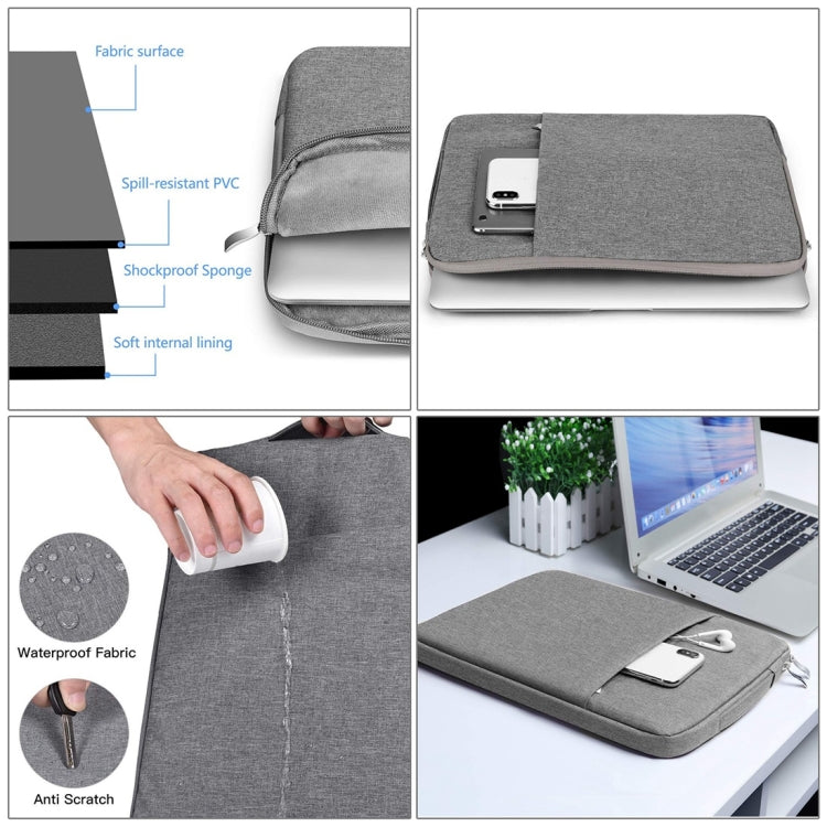 13.3 inch Universal Fashion Soft Laptop Denim Bags Portable Zipper Notebook Laptop Case Pouch for MacBook Air / Pro, Lenovo and other Laptops, Size: 35.5x26.5x2cm(Grey) - 13.3 inch by buy2fix | Online Shopping UK | buy2fix