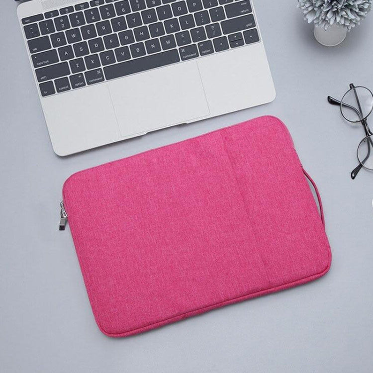 13.3 inch Universal Fashion Soft Laptop Denim Bags Portable Zipper Notebook Laptop Case Pouch for MacBook Air / Pro, Lenovo and other Laptops, Size: 35.5x26.5x2cm (Magenta) - 13.3 inch by buy2fix | Online Shopping UK | buy2fix