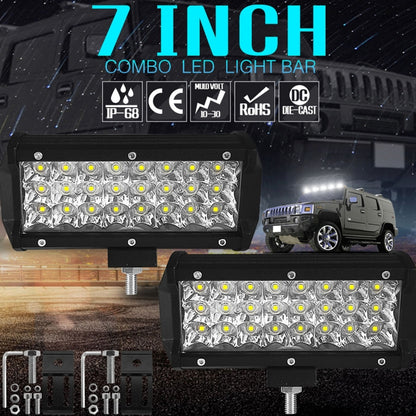 7 inch 18W 1800LM 3 Row LED Strip Light Working Refit Off-road Vehicle Lamp Roof Strip Light - In Car by buy2fix | Online Shopping UK | buy2fix