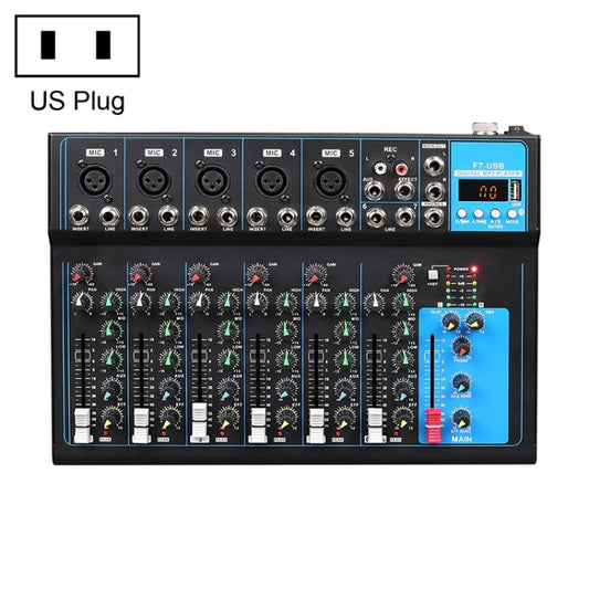 F7 Home 7-channel Bluetooth USB Reverb Mixer, US Plug(Black) - Consumer Electronics by buy2fix | Online Shopping UK | buy2fix