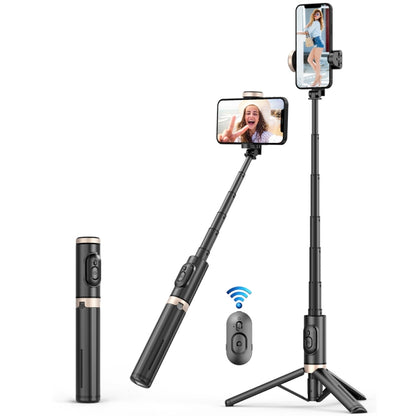 Q12 Hidden Design Reinforced Bluetooth Remote Control Tripod Selfie Stick (Black) - Consumer Electronics by buy2fix | Online Shopping UK | buy2fix