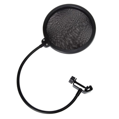 Double-layer Recording Microphone Studio Wind Screen Pop Filter Mask Shield with Clip Stabilizing Arm, For Studio Recording, Live Broadcast, Live Show, KTV, etc(Black) - Consumer Electronics by buy2fix | Online Shopping UK | buy2fix