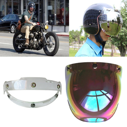 Soman Motorcycle Bubble Visor Open Face Helmet Visor Helmet Windshield Shield with Transparent Frame(Colour) - Helmets by SOMAN | Online Shopping UK | buy2fix