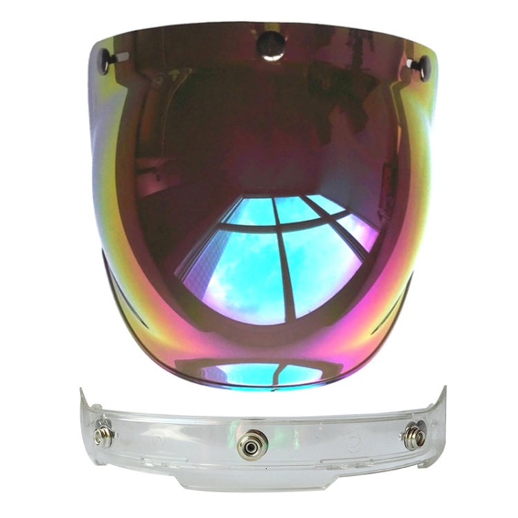 Soman Motorcycle Bubble Visor Open Face Helmet Visor Helmet Windshield Shield with Transparent Frame(Colour) - Helmets by SOMAN | Online Shopping UK | buy2fix