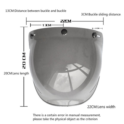 Soman Motorcycle Bubble Visor Open Face Helmet Visor Helmet Windshield Shield with Transparent Frame(Light Smoke) - Helmets by SOMAN | Online Shopping UK | buy2fix