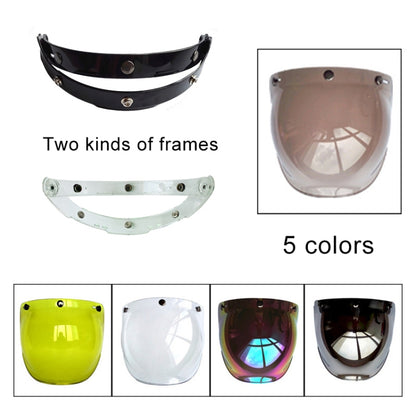Soman Motorcycle Bubble Visor Open Face Helmet Visor Helmet Windshield Shield with Transparent Frame(Transparent) - Helmets by SOMAN | Online Shopping UK | buy2fix
