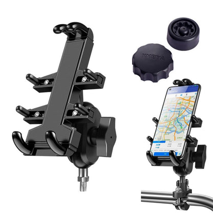 M10 Bolt Ball-Head Motorcycle Multi-function Eight-jaw Aluminum Phone Navigation Holder Bracket with Anti-theft Knobs - Holder by buy2fix | Online Shopping UK | buy2fix