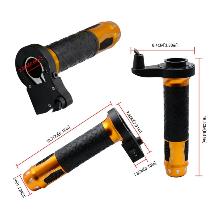 CS-764A3 12V Motorcycle Scooter Aluminum Alloy Electric Hand Grip Cover Heated Grip Handlebar(Gold) - Grips by buy2fix | Online Shopping UK | buy2fix