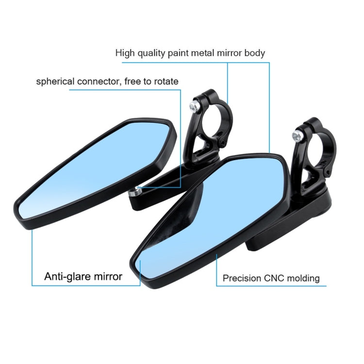 Universal 7 / 8 inch 22mm Modified Motorcycle Side Rearview Mirror (Blue) - Side Mirrors by buy2fix | Online Shopping UK | buy2fix