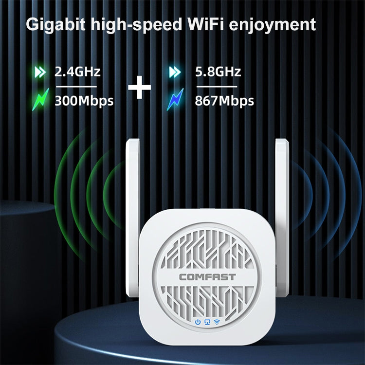 COMFAST CF-WR765AC 1200Mbps Dual Band Wireless Repeater Amplifier with External Antenna - Broadband Amplifiers by COMFAST | Online Shopping UK | buy2fix