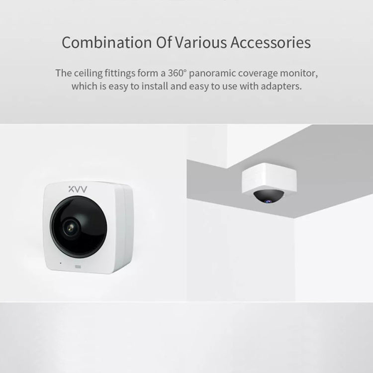 Original Xiaomi Youpin XiaoVV 1080P 2 Million Pixel Smart Panoramic Camera, Support Infrared Night Vision & AI Humanoid Detection & Voice Intercom & 128GB Micro SD Card, US Plug(White) - Security by Xiaomi | Online Shopping UK | buy2fix