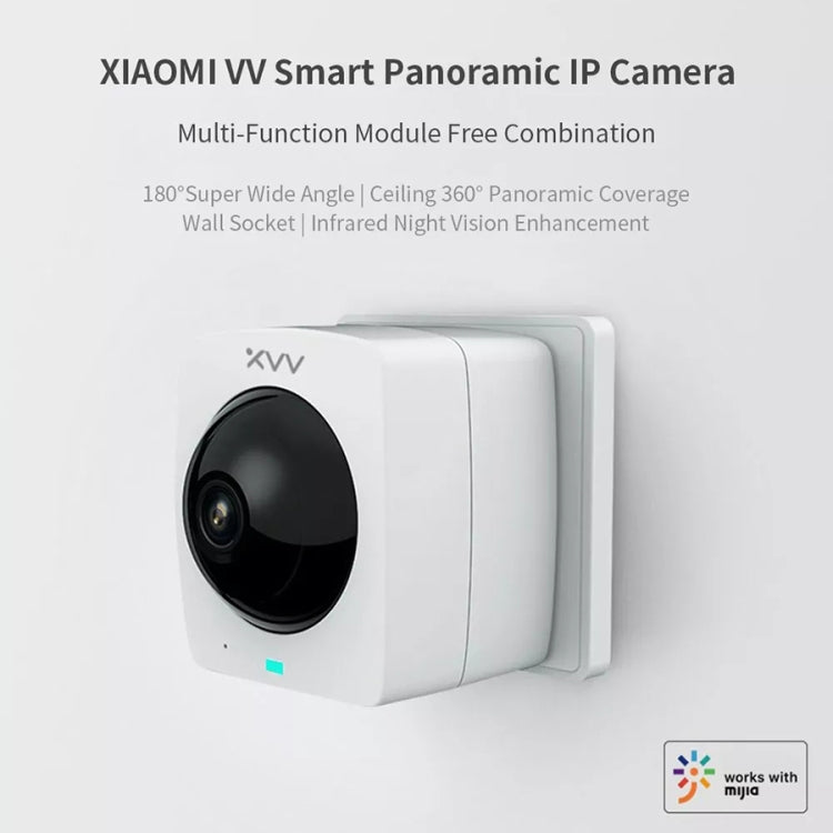 Original Xiaomi Youpin XiaoVV 1080P 2 Million Pixel Smart Panoramic Camera, Support Infrared Night Vision & AI Humanoid Detection & Voice Intercom & 128GB Micro SD Card, US Plug(White) - Security by Xiaomi | Online Shopping UK | buy2fix