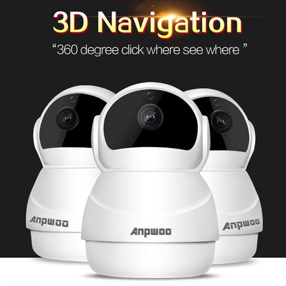 Anpwoo Warrior GM8135+SC2145 1080P HD WiFi IP Camera, Support Motion Detection & Infrared Night Vision & TF Card(Max 128GB)(White) - Security by Anpwoo | Online Shopping UK | buy2fix