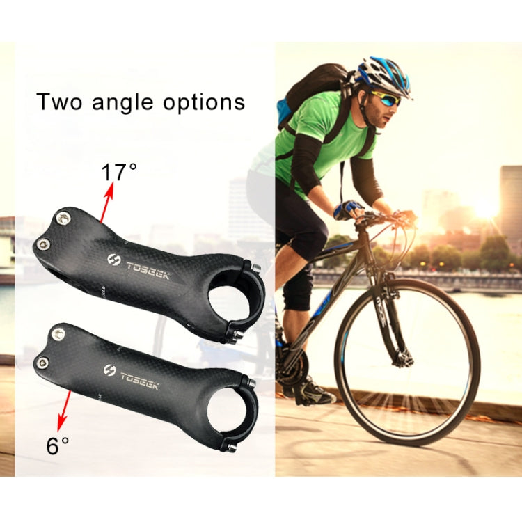 TOSEEK All Carbon Fiber 3KUD Texture Road Mountain Bike Ultra-light Handlebar Stem Riser Faucet, Size: 6 Degree, 130mm (Matte) - Outdoor & Sports by Xiaomi | Online Shopping UK | buy2fix