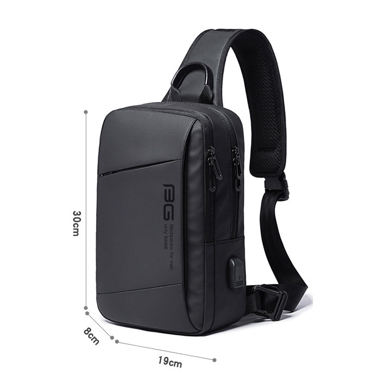 BANGE Fashion Outdoor Sports USB Leisure Shoulder Bag Men Chest Bag(Black) - Crossbody Bags by BANGE | Online Shopping UK | buy2fix