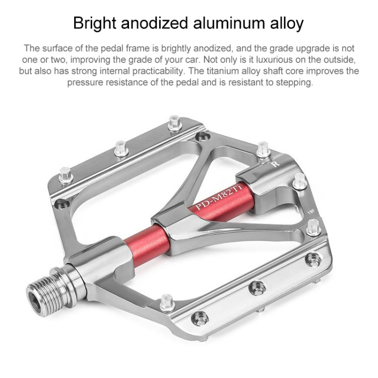 PROMEND PD-M82-TI 1 Pair Mountain Bicycle Titanium Alloy Shaft 3-Bearings Wide Pedals (Black) - Pedals by PROMEND | Online Shopping UK | buy2fix