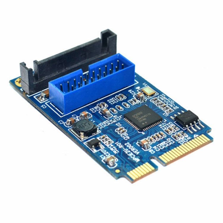 MINI PCI-E to USB 3.0 Front 19 Pin Desktop PC Expansion Card (Blue) -  by buy2fix | Online Shopping UK | buy2fix