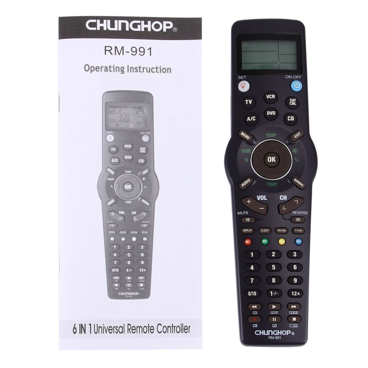 CHUNGHOP RM-L991 Universal LCD Remote Controller with Learning Function for TV VCR SAT CBL DVD CD A/C - Universal by CHUNGHOP | Online Shopping UK | buy2fix