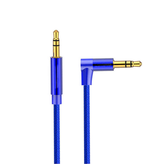 AV01 3.5mm Male to Male Elbow Audio Cable, Length: 1.5m (Blue) - Aux Cable by buy2fix | Online Shopping UK | buy2fix