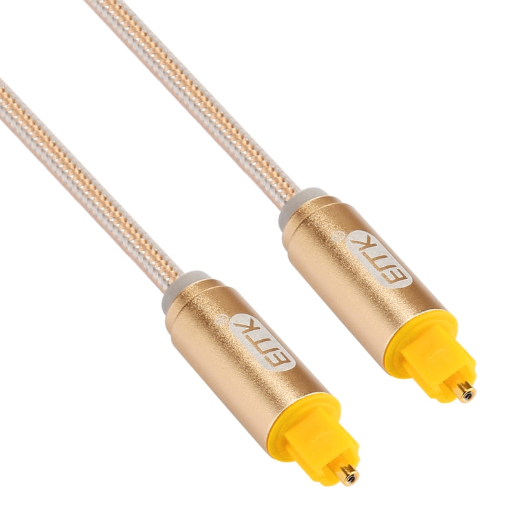 EMK 1.5m OD4.0mm Gold Plated Metal Head Woven Line Toslink Male to Male Digital Optical Audio Cable(Gold) - Audio Optical Cables by EMK | Online Shopping UK | buy2fix