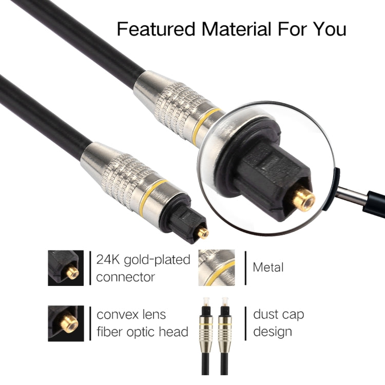 1.5m OD6.0mm Nickel Plated Metal Head Toslink Male to Male Digital Optical Audio Cable - Audio Optical Cables by buy2fix | Online Shopping UK | buy2fix