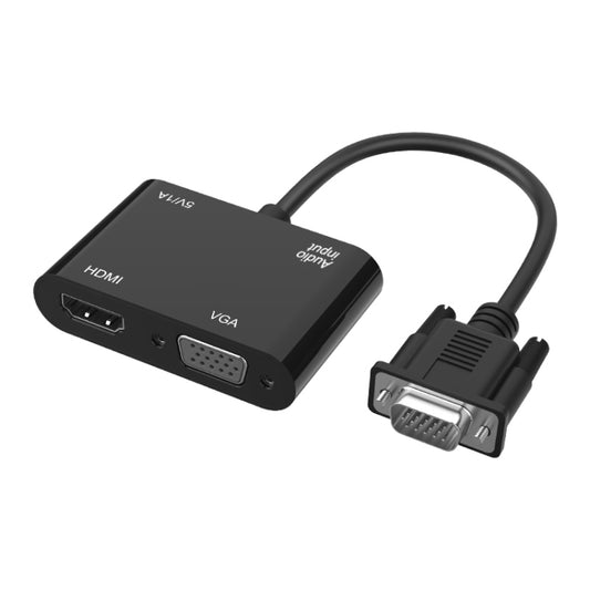 5138HV 1080P VGA to HDMI + VGA Adapter with Audio -  by buy2fix | Online Shopping UK | buy2fix