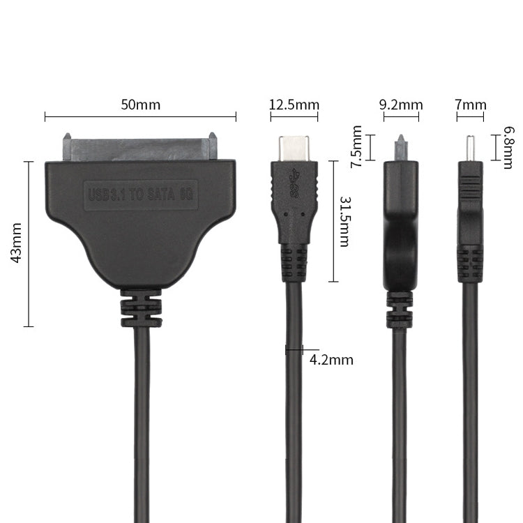 USB Type-C / USB-C to SATA 2 7+15 Easy Drive Cable, Length: 20cm - Computer & Networking by buy2fix | Online Shopping UK | buy2fix