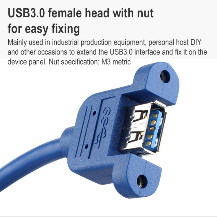 USB 3.0 Male to Female Extension Cable with Screw Nut, Cable Length: 1m - USB 3.0 by buy2fix | Online Shopping UK | buy2fix