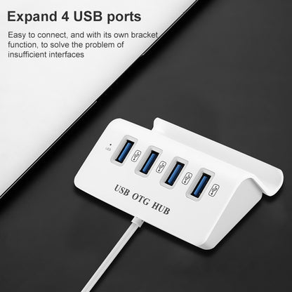 H-506 4 in 1 Micro USB / USB to 4 USB 2.0 Interface OTG Docking Station HUB with Stand Function - USB 2.0 HUB by buy2fix | Online Shopping UK | buy2fix