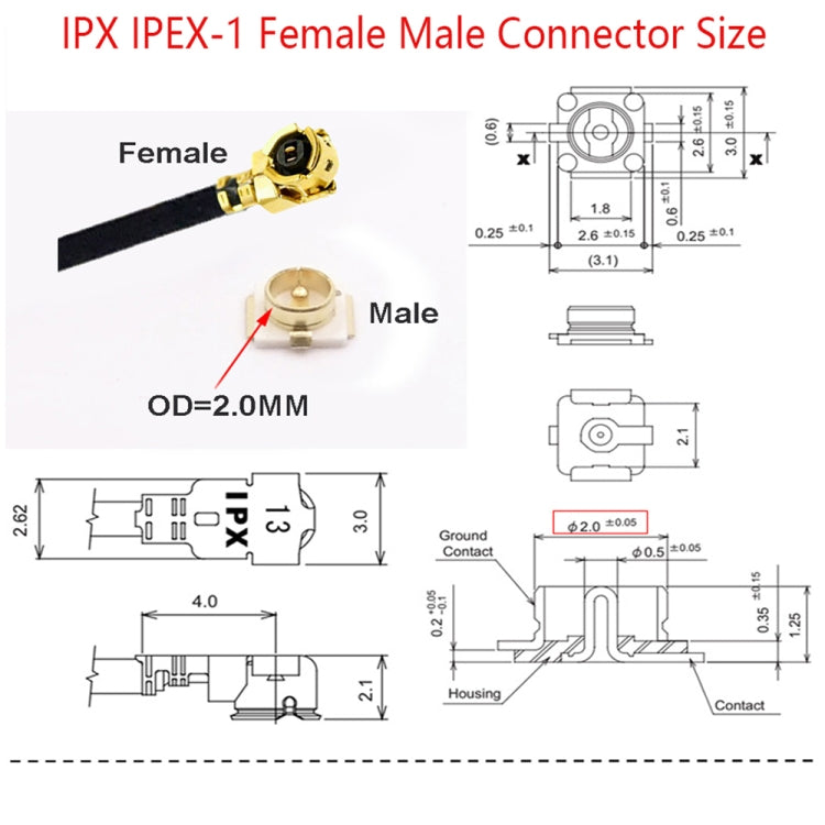 IPX Female to GG1739 MCX Female Elbow RG178 Adapter Cable, Length: 15cm - Connectors by buy2fix | Online Shopping UK | buy2fix