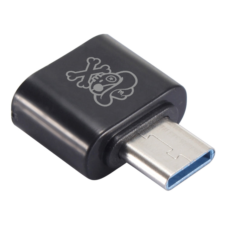 ENKAY Hat-Prince HC-8 Mini ABS USB 2.0 Female to USB-C / Type-C 3.1 Male Port Connector OTG Adapter(Black) - OTG Adapter by ENKAY | Online Shopping UK | buy2fix