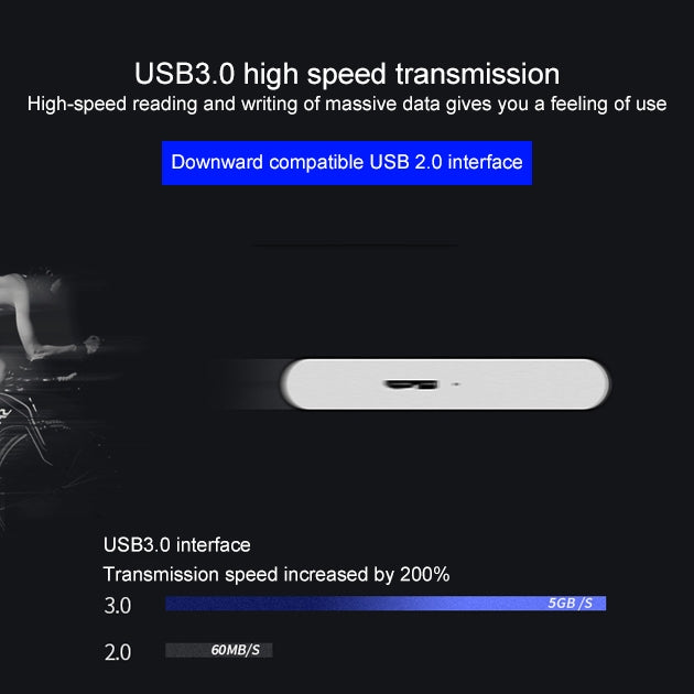 WEIRD 1TB 2.5 inch USB 3.0 High-speed Transmission Metal Shell Ultra-thin Light Mobile Hard Disk Drive(Black) - Computer & Networking by buy2fix | Online Shopping UK | buy2fix