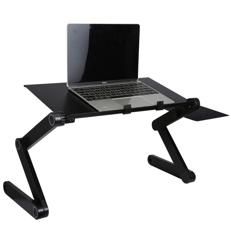 Portable 360 Degree Adjustable Foldable Aluminium Alloy Desk Stand with Double CPU Fans & Mouse Pad for Laptop / Notebook, Desk Size: 480mm x 260mm (Red) - Computer & Networking by buy2fix | Online Shopping UK | buy2fix