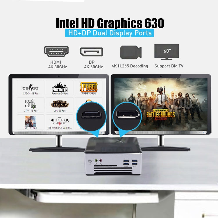 HYSTOU M5 Windows 7/8/10 / WES7/10/Linux System Mini PC, Intel Core i7-1065G7 Quad Core 8 Threads up to 3.9GHz, 32GB RAM+1TB SSD+1TB HDD, EU Plug - Windows Mini PCs by buy2fix | Online Shopping UK | buy2fix