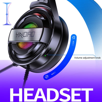 YINDIAO Q3 USB + Dual 3.5mm Wired E-sports Gaming Headset with Mic & RGB Light, Cable Length: 1.67m(Pink) - Multimedia Headset by YINDIAO | Online Shopping UK | buy2fix