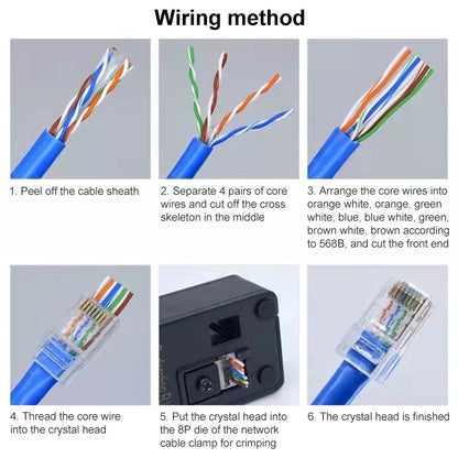 10pcs Cat6e Unshielded Pass Through RJ45 Connector Modular Plug - Lan Cable and Tools by buy2fix | Online Shopping UK | buy2fix