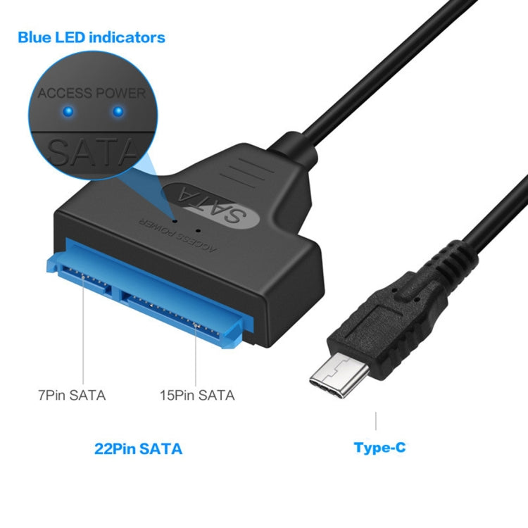 USB-C / Type-C 3.1 Male to SATA (15 Pin + 7 Pin) HDD Data Converter Cable, Length: 20cm - Computer & Networking by buy2fix | Online Shopping UK | buy2fix