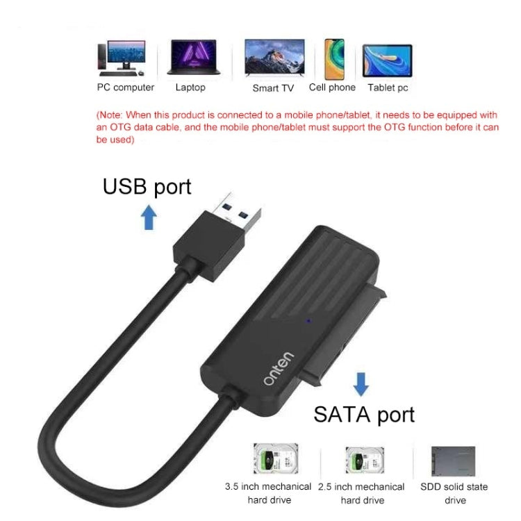 Onten US301 USB 3.0 to SATA Adapter for Universal 2.5/3.5 HDD/SSD Hard Drive Disk - USB to IDE / SATA by Onten | Online Shopping UK | buy2fix