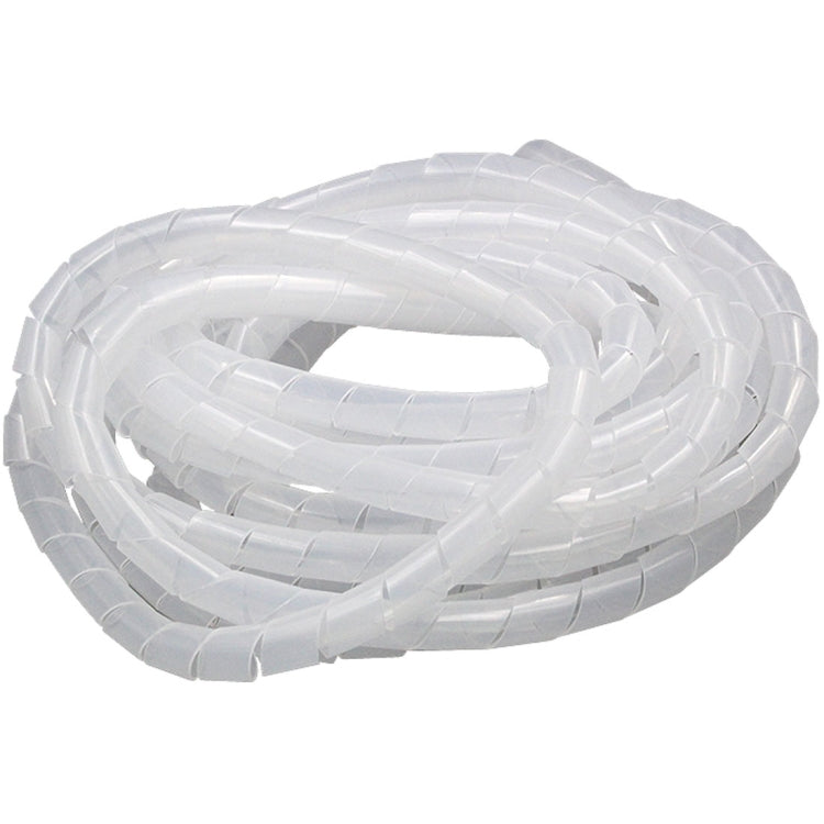 15m PE Spiral Pipes Wire Winding Organizer Tidy Tube, Nominal Diameter: 6mm(White) - Cable Ties & Organizers by buy2fix | Online Shopping UK | buy2fix