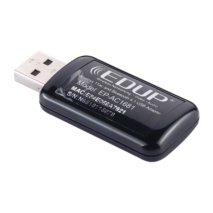 EDUP EP-AC1681 2 in 1 AC1200Mbps 2.4GHz & 5.8GHz Dual Band USB WiFi Adapter External Network Card with Bluetooth 4.1 Function - USB Network Adapter by EDUP | Online Shopping UK | buy2fix