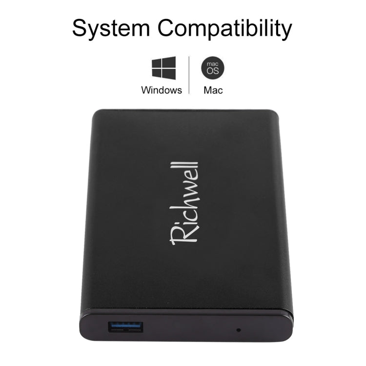 Richwell SATA R2-SATA-1TGB 1TB 2.5 inch USB3.0 Super Speed Interface Mobile Hard Disk Drive(Black) - External Hard Drives by Richwell | Online Shopping UK | buy2fix