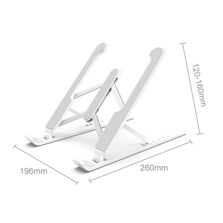 Laptop Stand Desktop Raise Bracket Cooling Base Lifting Holder Foldable (White) - Computer & Networking by buy2fix | Online Shopping UK | buy2fix