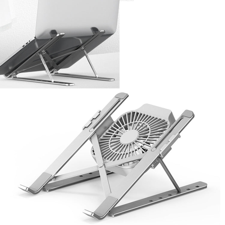 Portable Adjustable Laptop Stand Desktop Lifting Height Increase Rack Folding Heat Dissipation Holder, Style: Fan - Computer & Networking by buy2fix | Online Shopping UK | buy2fix