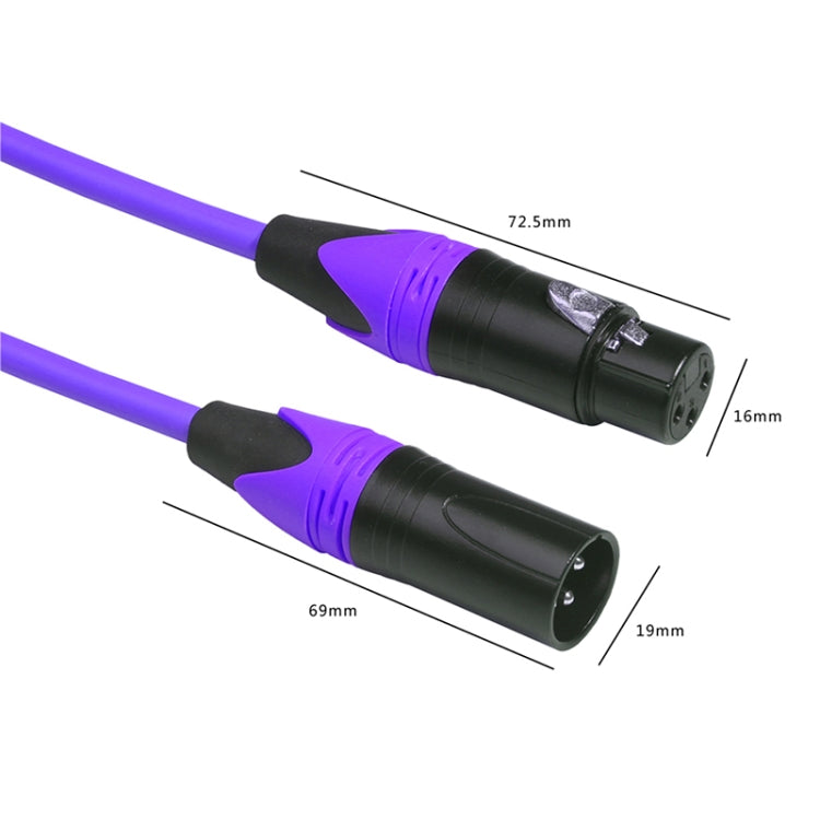 XRL Male to Female Microphone Mixer Audio Cable, Length: 1.8m (Purple) - Consumer Electronics by buy2fix | Online Shopping UK | buy2fix