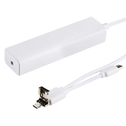 3 in 1 USB-C / Type-C + Micro USB + 4 x USB 2.0 Ports HUB Converter, Cable Length: 12cm(White) - USB 2.0 HUB by buy2fix | Online Shopping UK | buy2fix