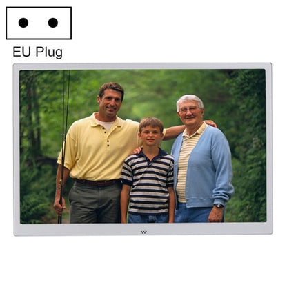 HSD1504 15.4 inch LED 1280x800 High Resolution Display Digital Photo Frame with Holder and Remote Control, Support SD / MMC / MS Card / USB Port, EU Plug(Silver) - Consumer Electronics by buy2fix | Online Shopping UK | buy2fix